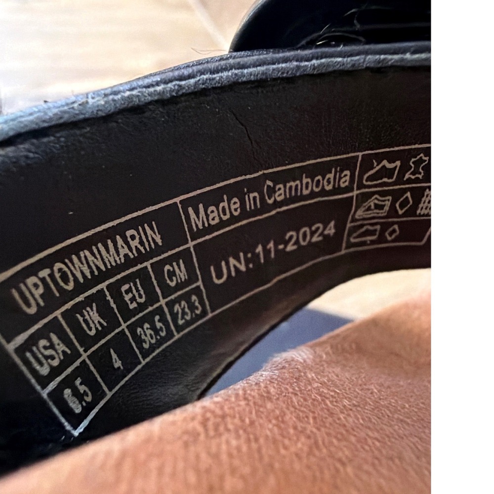 Vionic Uptown Marin Black Leather Platform Thong Sandals Sz 6.5 Orthotic Beachy - Picture 6 of 10